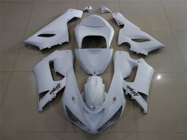 Matte White Kawasaki ZX6R Fairings 2005-2006