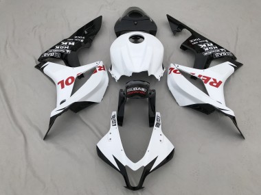 Matte White & Red Repsol Honda CBR600RR Fairings 2007-2008