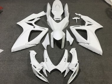 Matte White Suzuki GSXR 600-750 Fairings 2006-2007