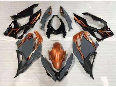 Nardo Gray and Orange Kawasaki Ninja 400 Fairings 2018-2020