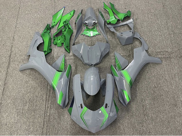 Nardo Gray & Green Accents Yamaha R1 Fairings 2015-2019 Nardo Gray & Green Accents Yamaha R1 Fairings 2015-2019