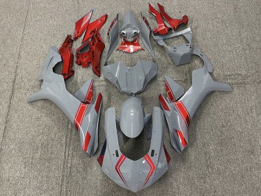 Nardo Gray & Red Accents Yamaha R1 Fairings 2015-2019