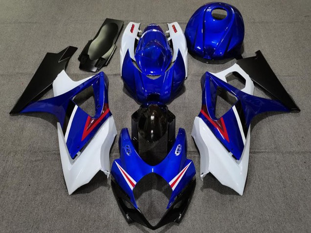 OEM Style Gloss Blue and White Suzuki GSXR 1000 Fairings 2007-2008 OEM Style Gloss Blue and White Suzuki GSXR 1000 Fairings 2007-2008