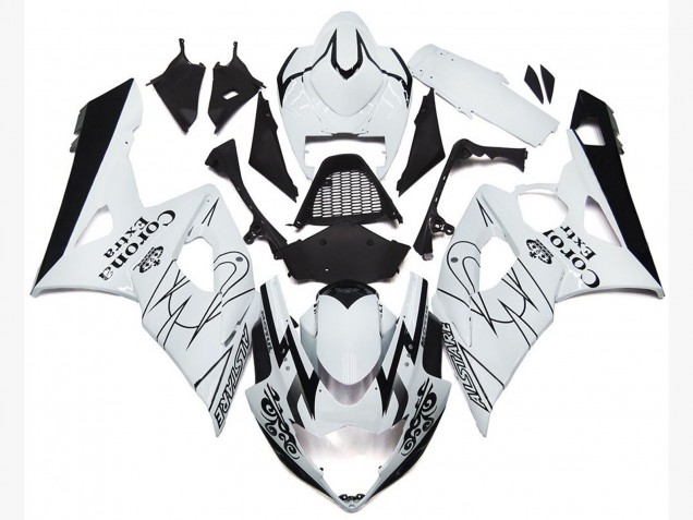 OEM White Corona Style Suzuki GSXR 1000 Fairings 2005-2006 OEM White Corona Style Suzuki GSXR 1000 Fairings 2005-2006