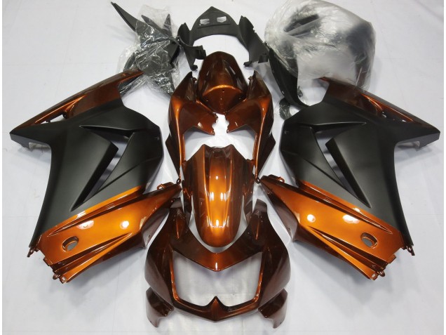 Orange and Matte Black Kawasaki Ninja 250 Fairings 2008-2013 Orange and Matte Black Kawasaki Ninja 250 Fairings 2008-2013