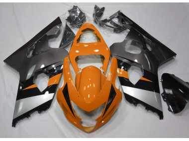 Orange and Silver Suzuki GSXR 600-750 Fairings 2004-2005