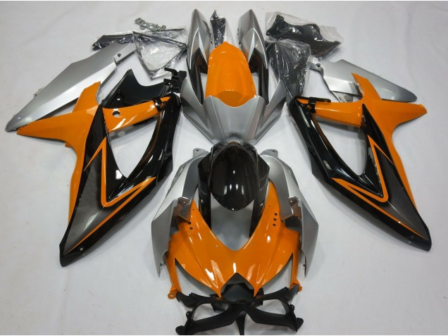 Orange and Silver Suzuki GSXR 600-750 Fairings 2008-2010
