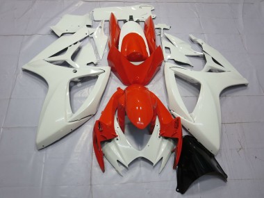 Orange and White Suzuki GSXR 600-750 Fairings 2006-2007