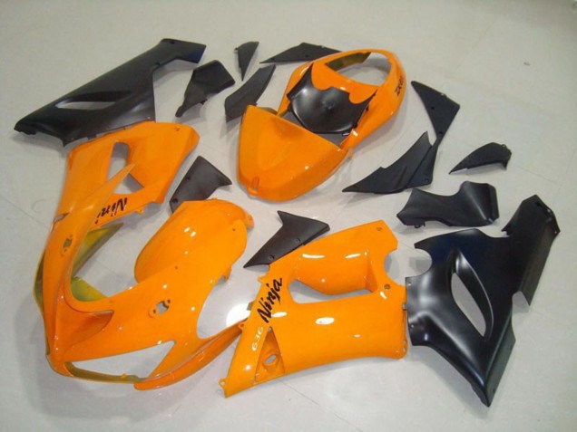 Orange Black Kawasaki ZX6R Fairings 2005-2006 Orange Black Kawasaki ZX6R Fairings 2005-2006