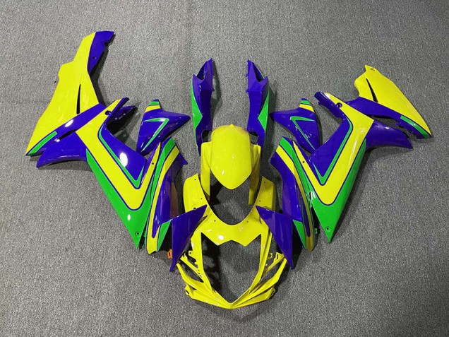Orange Green and Blue Suzuki GSXR 600-750 Fairings 2011-2020