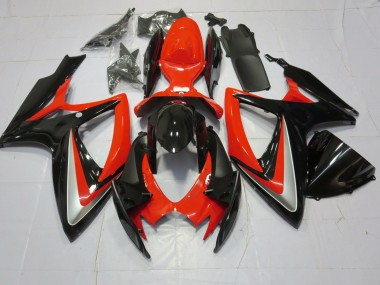 Orange Silver and Black Suzuki GSXR 600-750 Fairings 2006-2007