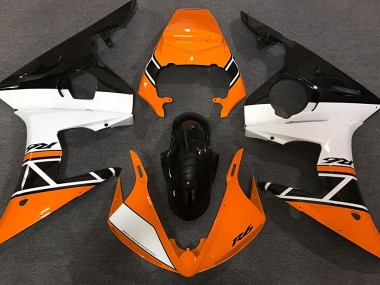 Orange White and Black Yamaha R6 Fairings 2003-2005