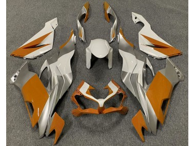 Orange White and Silver Kawasaki ZX6R Fairings 2019-2020