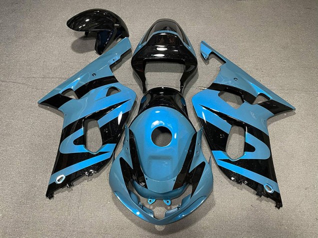 Pearl Light Blue and Black Suzuki GSXR 600-750 Fairings 2001-2003 Pearl Light Blue and Black Suzuki GSXR 600-750 Fairings 2001-2003