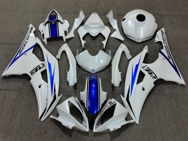 Pearl White and Blue Yamaha R6 Fairings 2008-2016