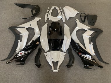 Pearl White & Black Kawasaki ZX10R Fairings 2011-2015