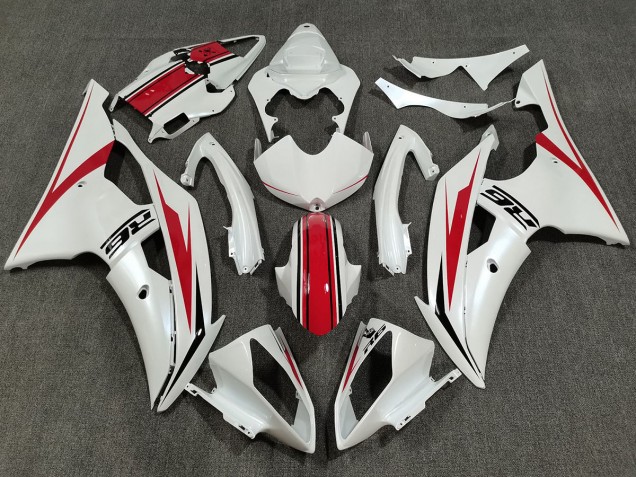 Pearl White & Gloss Red Yamaha R6 Fairings 2008-2016 Pearl White & Gloss Red Yamaha R6 Fairings 2008-2016