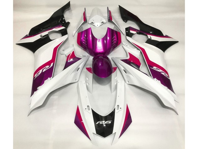 Pink and Gloss White Yamaha R6 Fairings 2017-2019 Pink and Gloss White Yamaha R6 Fairings 2017-2019