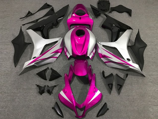 Pink and Silver OEM Style Honda CBR600RR Fairings 2007-2008 Pink and Silver OEM Style Honda CBR600RR Fairings 2007-2008