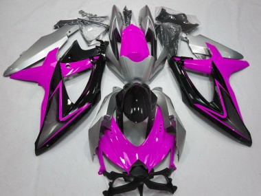 Pink and Silver Suzuki GSXR 600-750 Fairings 2008-2010