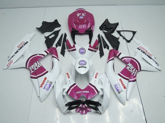 Pink Lucky Strike Suzuki GSXR 600-750 Fairings 2008-2010