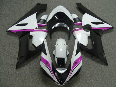 Pink white and Black Kawasaki ZX6R Fairings 2005-2006