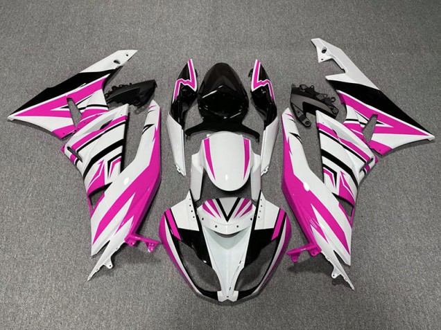 Pink White and Black Zag Kawasaki ZX6R Fairings 2009-2012 Pink White and Black Zag Kawasaki ZX6R Fairings 2009-2012