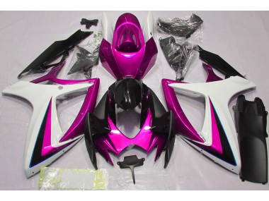 Pink & White Suzuki GSXR 600-750 Fairings 2006-2007