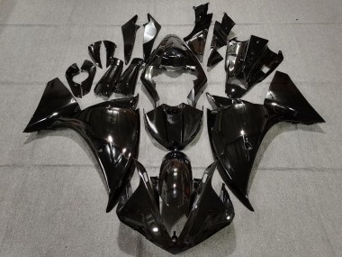 Plain Gloss Black Yamaha R1 Fairings 2009-2012