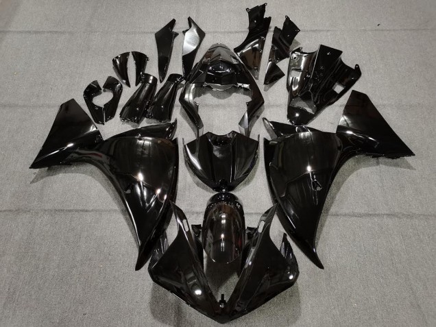 Plain Gloss Black Yamaha R1 Fairings 2009-2012