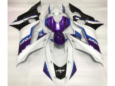 Purple and Gloss White Yamaha R6 Fairings 2017-2019