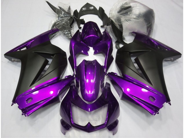 Purple and Matte Black Kawasaki Ninja 250 Fairings 2008-2013 Purple and Matte Black Kawasaki Ninja 250 Fairings 2008-2013