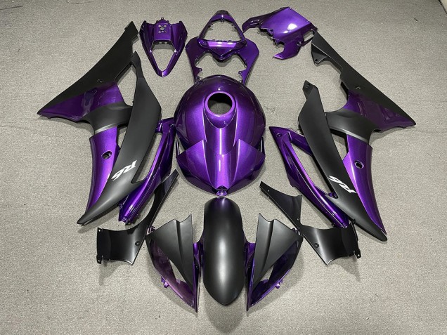 Purple and Matte Black & Logos Yamaha R6 Fairings 2008-2016 Purple and Matte Black & Logos Yamaha R6 Fairings 2008-2016