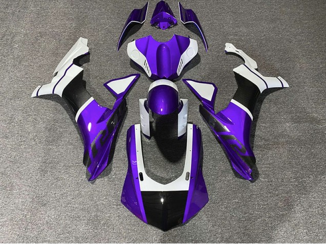 Purple & Carbon Fiber Accents Yamaha R1 Fairings 2015-2019 Purple & Carbon Fiber Accents Yamaha R1 Fairings 2015-2019