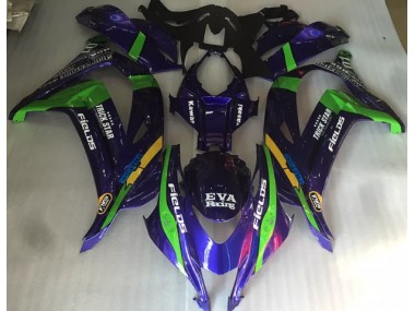 Purple Green and Gloss Kawasaki ZX10R Fairings 2016-2019