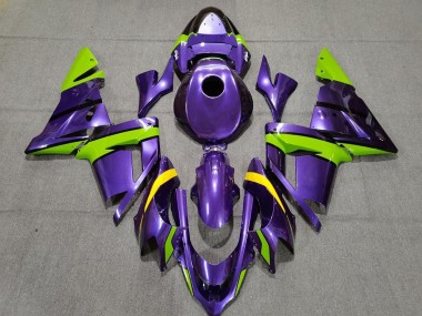 Purple Green and Yellow Kawasaki ZX10R Fairings 2004-2005