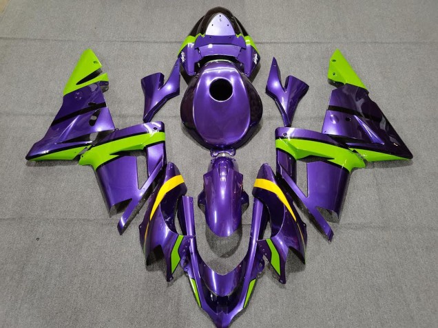Purple Green and Yellow Kawasaki ZX10R Fairings 2004-2005 Purple Green and Yellow Kawasaki ZX10R Fairings 2004-2005