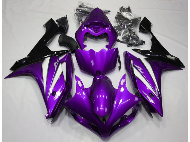 Purple White and Black Yamaha R1 Fairings 2007-2008 Purple White and Black Yamaha R1 Fairings 2007-2008