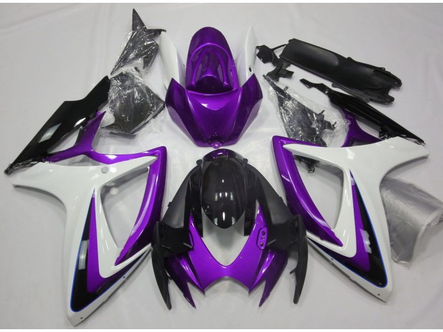 Purple & White Debadged Suzuki GSXR 600-750 Fairings 2006-2007 Purple & White Debadged Suzuki GSXR 600-750 Fairings 2006-2007