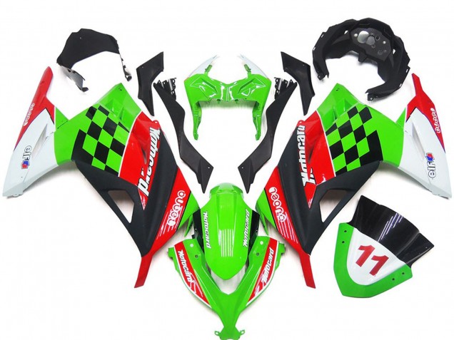 Red and Black Check Gloss Kawasaki Ninja 300 Fairings 2013-2018 Red and Black Check Gloss Kawasaki Ninja 300 Fairings 2013-2018