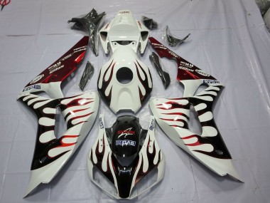 Red and Black Flame Honda CBR1000RR Fairings 2006-2007