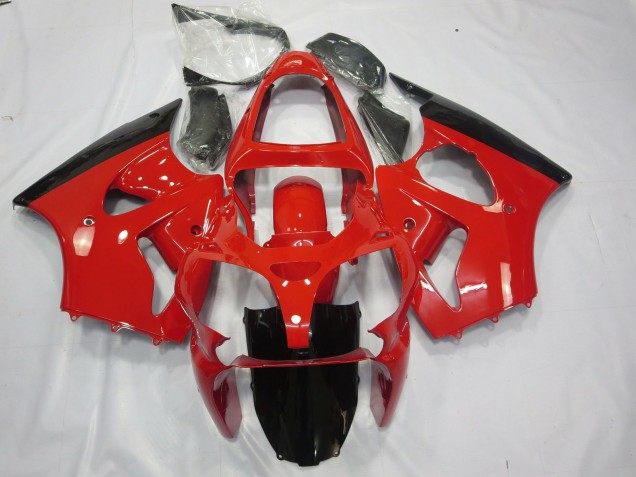 Red and Black Kawasaki ZX6R Fairings 2000-2002 Red and Black Kawasaki ZX6R Fairings 2000-2002