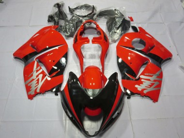 Red and Black Silver Decal Suzuki GSXR 1300 Fairings 1997-2007