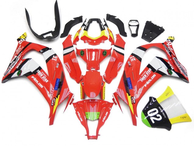 Red and Black w White Kawasaki ZX10R Fairings 2016-2019 Red and Black w White Kawasaki ZX10R Fairings 2016-2019