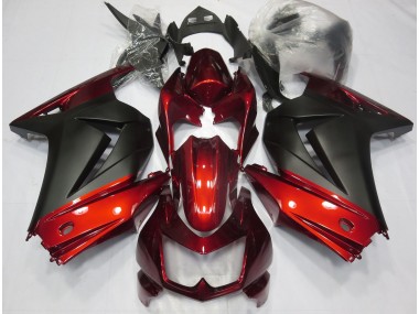 Red and Matte Black Kawasaki Ninja 250 Fairings 2008-2013