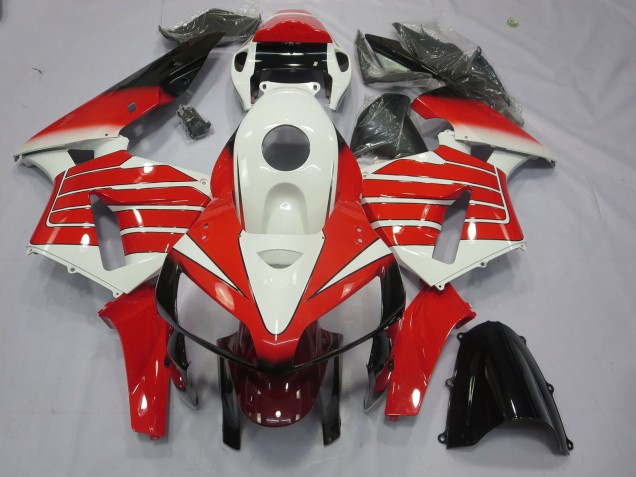 Red and White Large Stripe Honda CBR600RR Fairings 2005-2006 Red and White Large Stripe Honda CBR600RR Fairings 2005-2006
