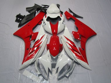Red and White Style Yamaha R6 Fairings 2006-2007