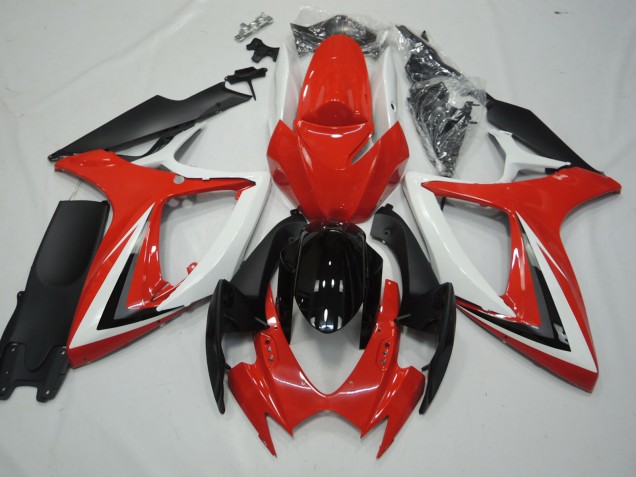 Red and White Suzuki GSXR 600-750 Fairings 2006-2007 Red and White Suzuki GSXR 600-750 Fairings 2006-2007