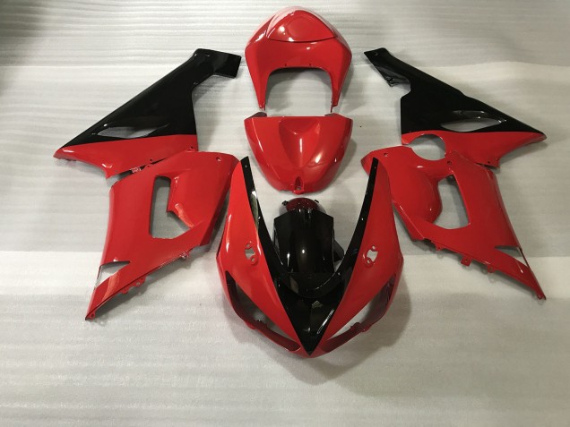 Red & Black Kawasaki ZX6R Fairings 2005-2006 Red & Black Kawasaki ZX6R Fairings 2005-2006
