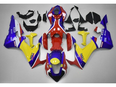 Red Blue and Yellow HRC Honda CBR1000RR Fairings 2017-2019